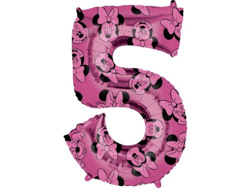 5. szám, fólia lufi, Minnie Mouse Forever, 66 cm