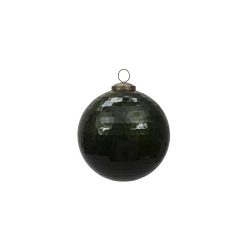 Gömb akasztós üveg 12 cm zöld