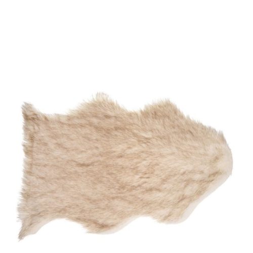 Báránybőr szőnyeg textil 90x60cm fehér, barna