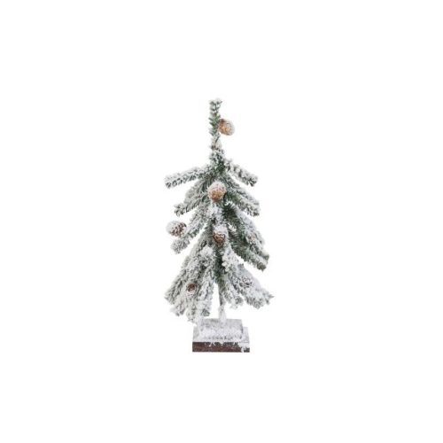 Fenyőfa havas műanyag 22x22x39cm zöld