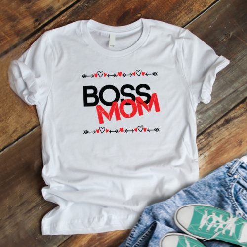 Boss Mom szívecskés póló