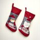 Filc karácsonyi zokni, 2 féle mintával, piros/szürke