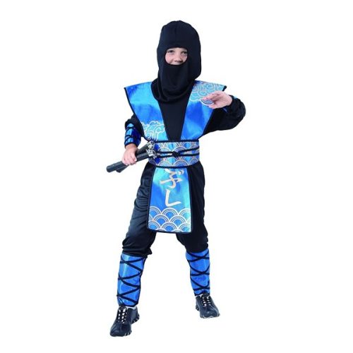 Ninja, kék, gyermek jelmez, 120/130