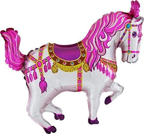 Fólia lufi, mini forma, cirkuszos ló, pink
