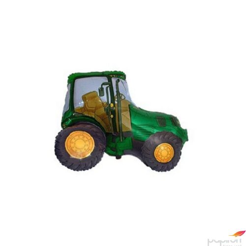 Fólia lufi, nagyforma, zöld traktor, 24"