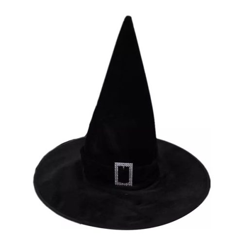 Boszorkány kalap, csatos, fekete