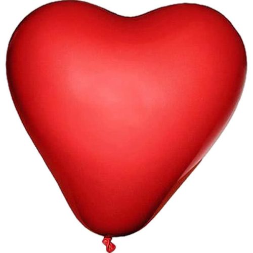 Lufi szív alakú, piros , 30cm, 10 db/cs