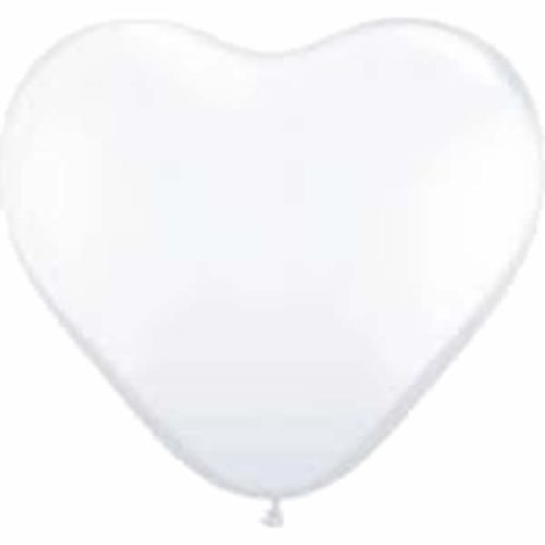 Lufi szív alakú, fehér 10 db/cs