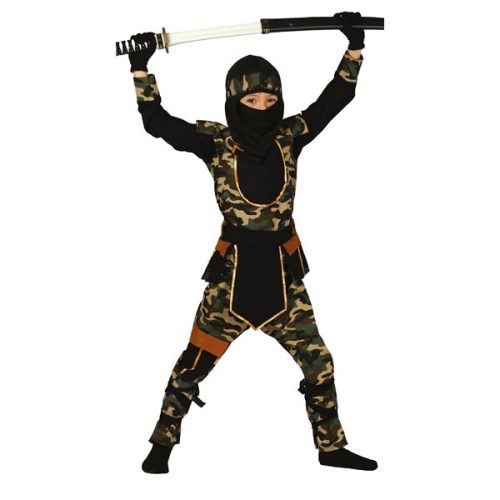 Ninja gyermek jelmez, kommandós, 10-12 éveseknek