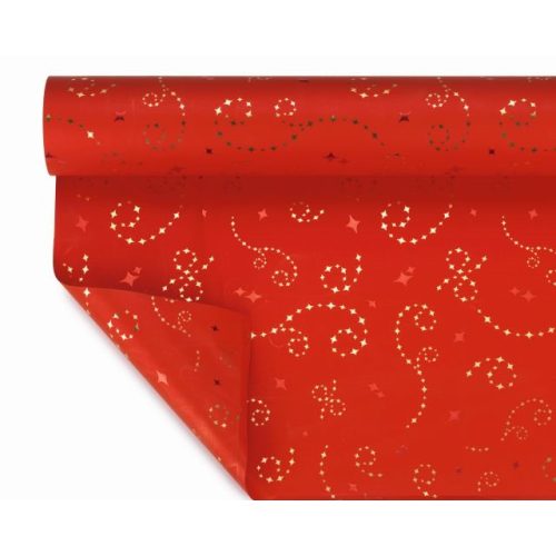 Csomagoló fólia csillaggal 1x25m piros