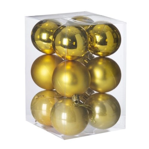 Gömb, dobozban műanyag 6cm arany 3 féle S/12