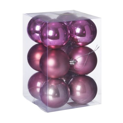 Gömb, dobozban műanyag 6cm rózsaszín 3 féle S/12