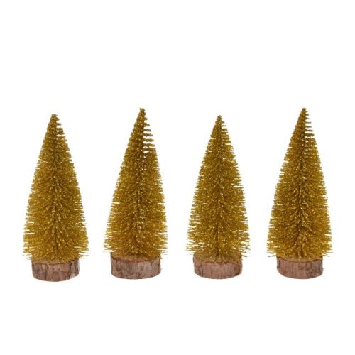 Fenyőfa glitteres műanyag 10cm arany S/4