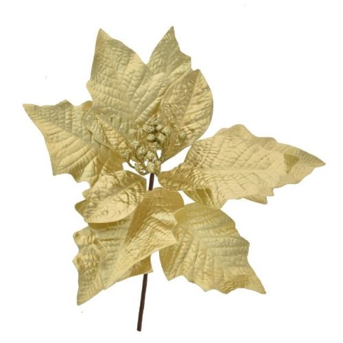 Mikulásvirág betűzős textil 12cm arany
