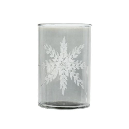 Váza hópihe mintával üveg 10x15 cm szürke @