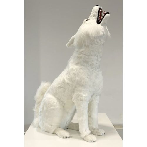 Farkas ülő műanyag, textil 110x95 cm fehér