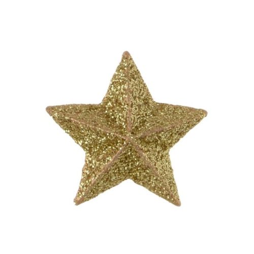 Csillag öntapadós poly 2,9x2,8x0,6cm arany glitteres S/10