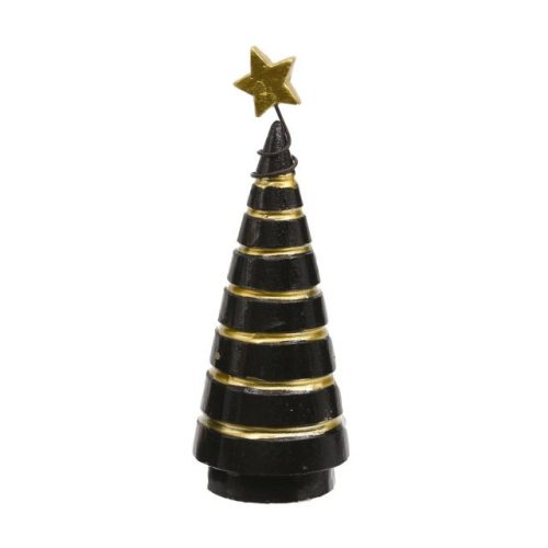 Karácsonyfa poly 3,9x3,8x10,9cm fekete, arany