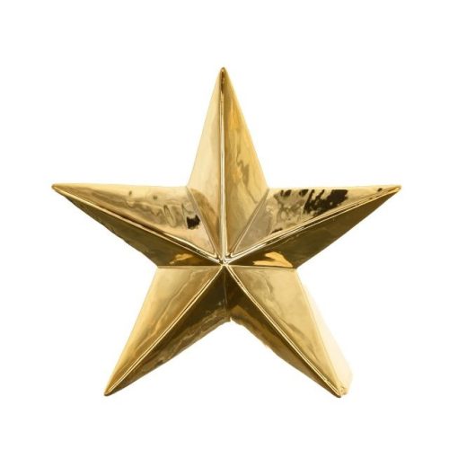 Csillag dekor porcelán 9,1x4x8,3cm arany