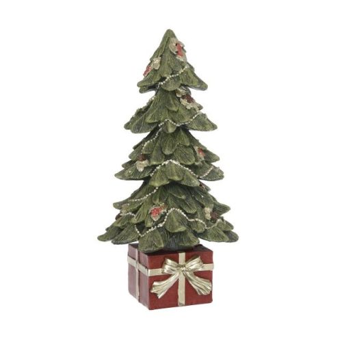 Karácsonyfa ajándékkal poly 14x14x26,5cm zöld