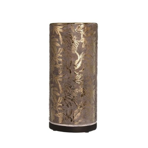 Váza mintás kerámia 11x11x23,5cm szürke, arany
