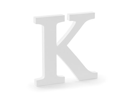 Fa K betű, fehér, 19,5x20 cm