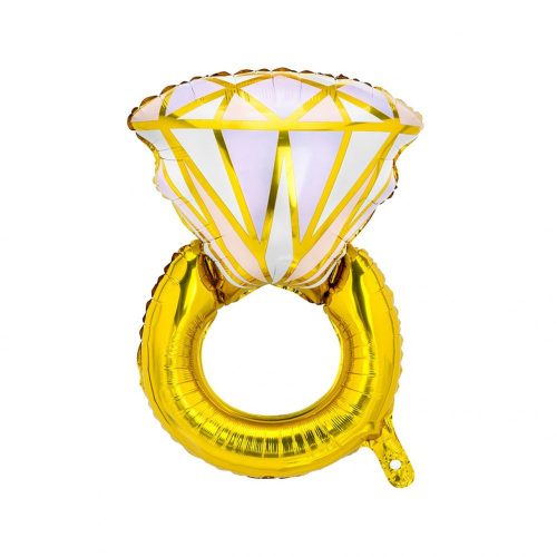 Fólia léggömb, gyémánt gyűrű 60x95cm
