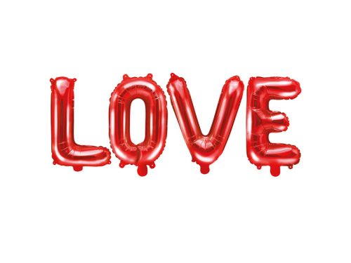 Fólia léggömb "LOVE", 140x35cm, piros