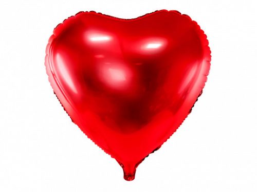 Fólia léggömb, szív, piros, 45 cm