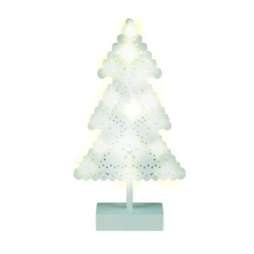 LED-es karácsonyfa asztal dísz, fehér, 20 LED, 39x21x5,5cm
