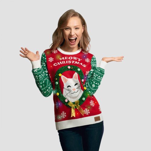 Miau. Vicces karácsonyi pulóver