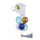 Léggömb, 30 cm, egy éves születésnapra, pasztell világoskék (50 db)