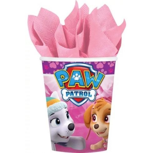Mancs Őrjárat - Paw Patrol Pink Parti Papír Pohár - 266 ml, 8 db-os