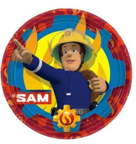 Fireman Sam - Tűzoltó Parti Tányér - 23 cm, 8 db-os
