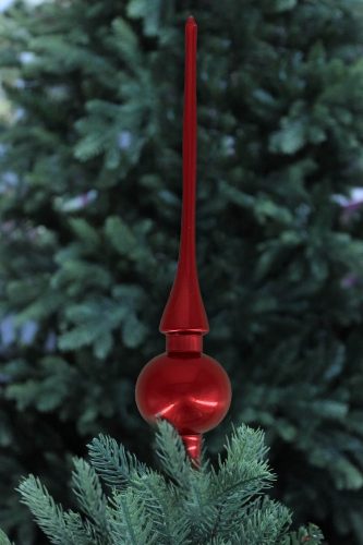 Bordó csúcsdísz üveg karácsonyfa díszek
