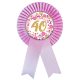 Rózsaszín Szalagos 40-es pasztell Konfettis Szülinapi Számos Parti Kitűző