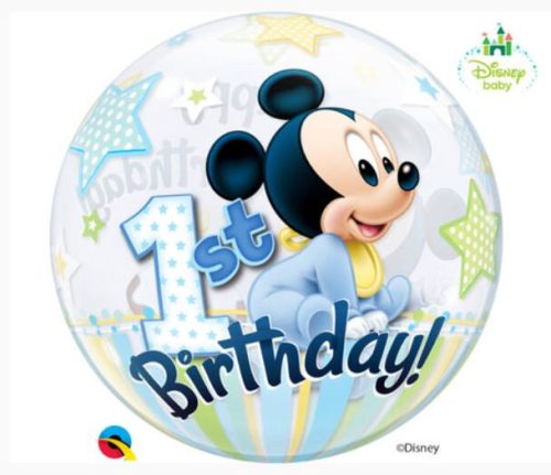 22 inch-es Disney Bubbles Mickey Mouse Első Szülinapi Lufi