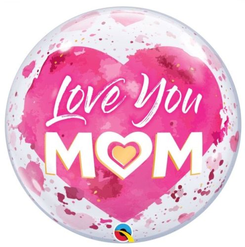 22 inch-es Love You Mom Pink Bubble Lufi Anyák Napjára