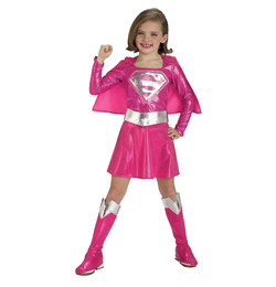 Rózsaszín Supergirl Jelmez Kislányoknak, M-es